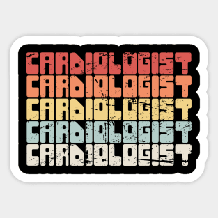 Retro Vintage Heart Doctor Cardiologist Sticker